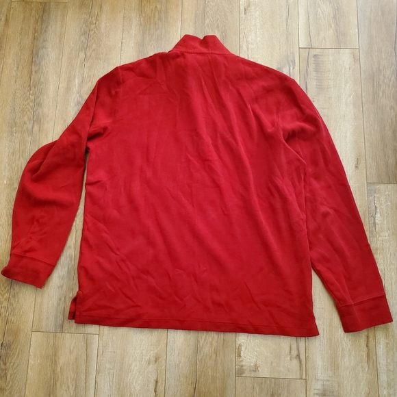 Vintage Polo Ralph Lauren Mens Red Estate Rib 1/4 Zip Pullover Sweater Sz L 6 - Picture 5 of 6